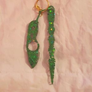 Green Glitter Self Defense Key ChainSet